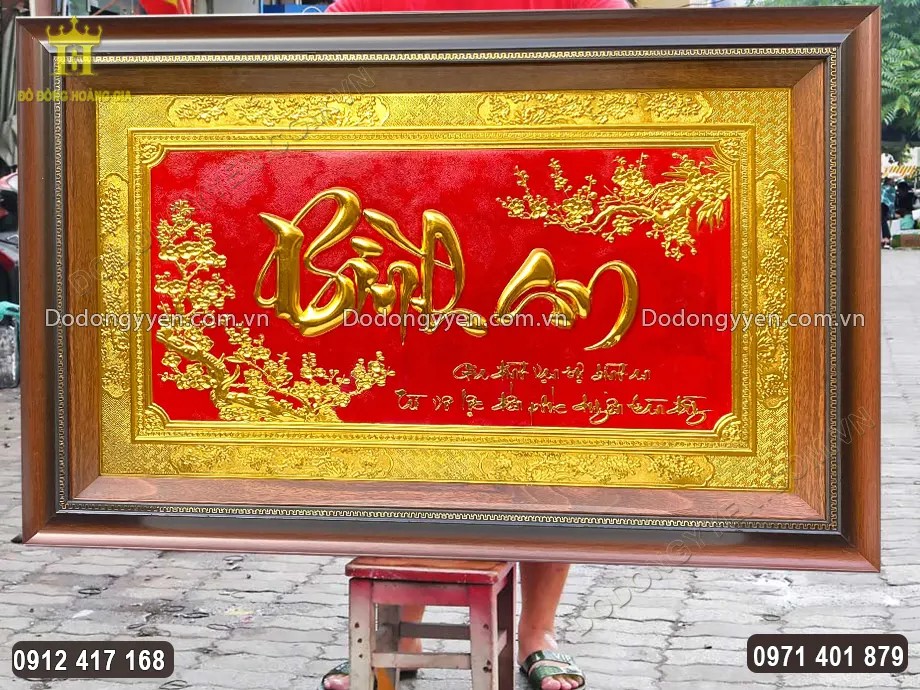 Khung tranh giả v&acirc;n gỗ cao cấp